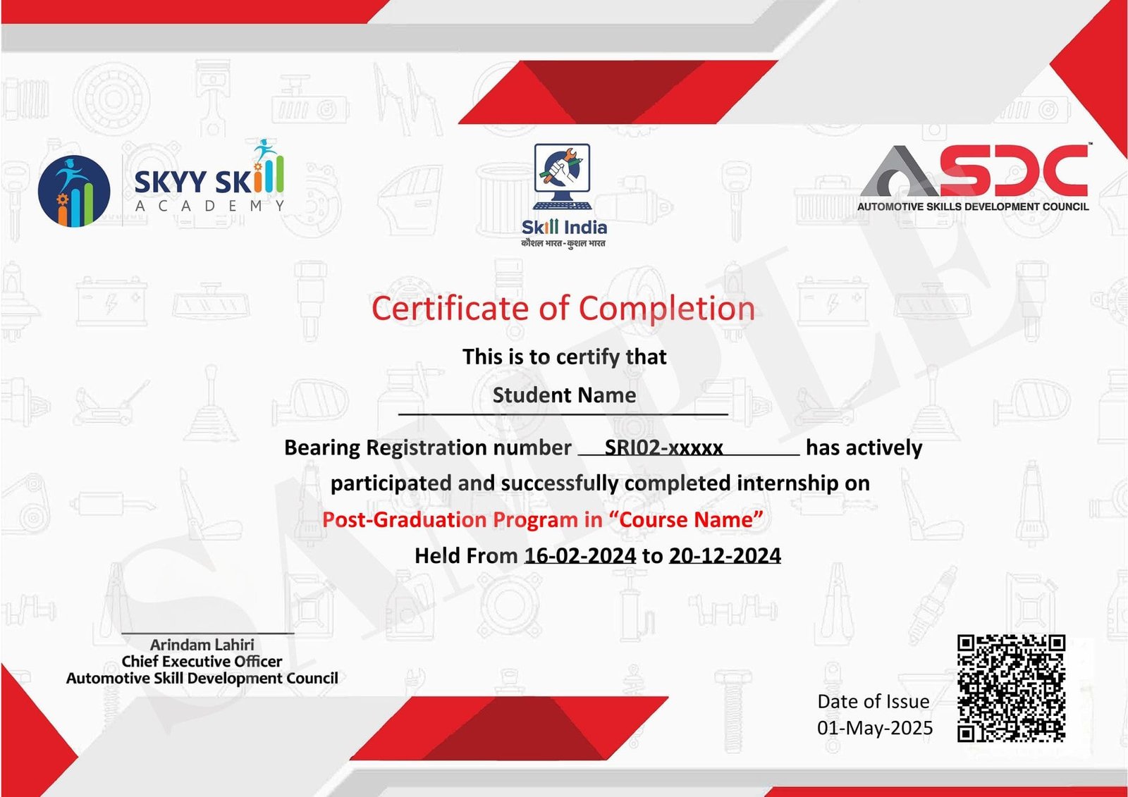 ASDC Certificate