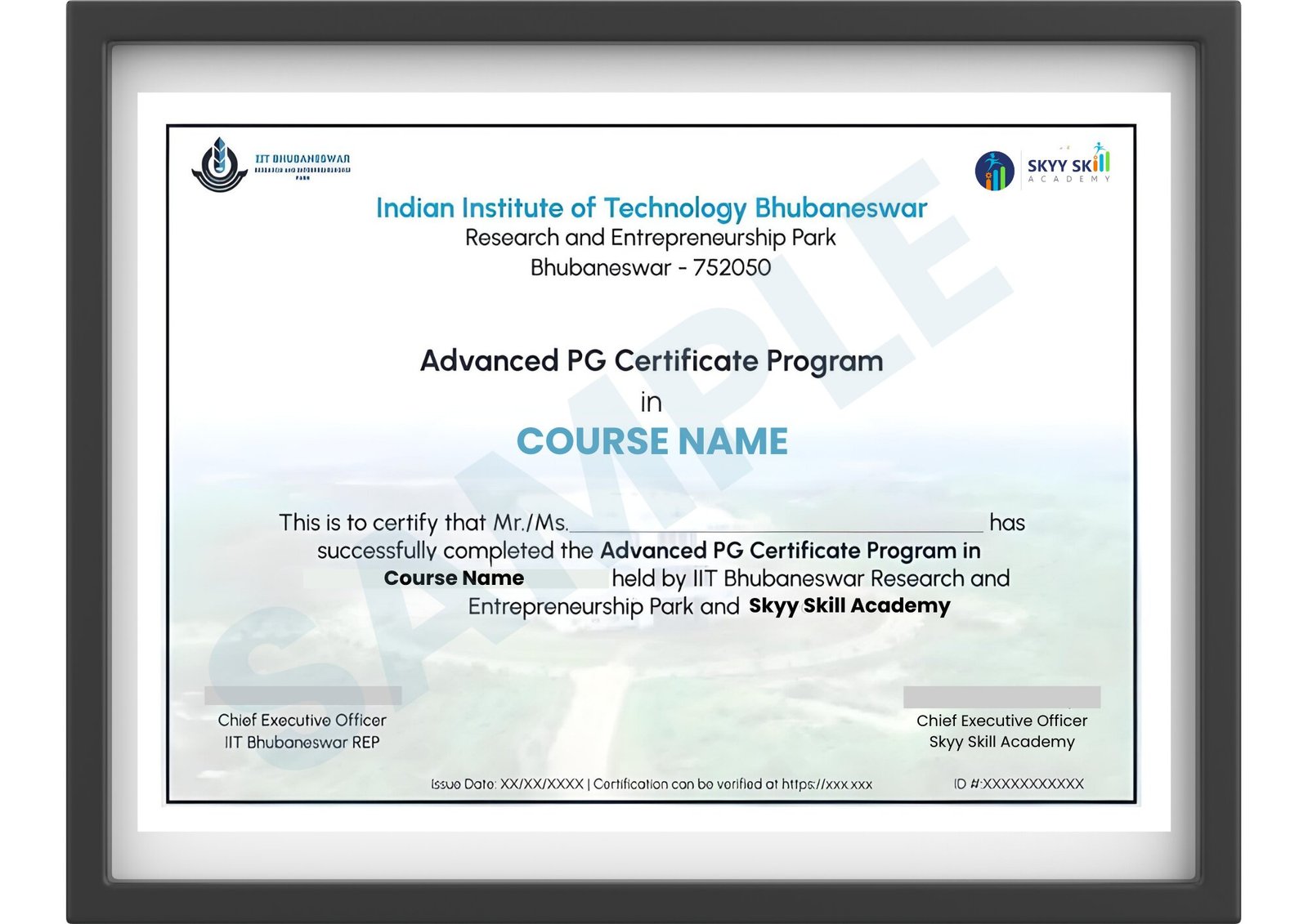 IIT Bhubaneswar Certificate